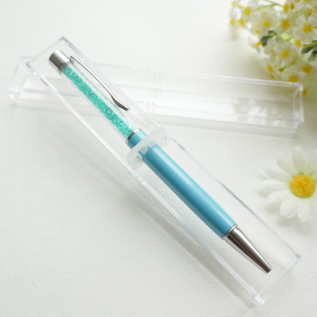 Ручка шариковая, подарочная «Алмазная россыпь», в пластиковом футляре, цвет тиффани