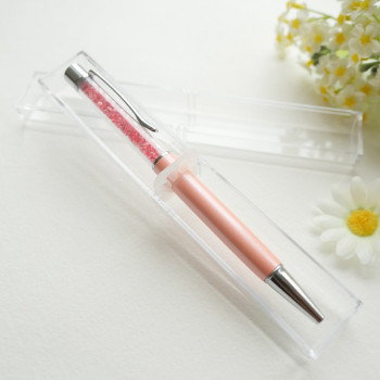 Ручка шариковая, подарочная «Алмазная россыпь», в пластиковом футляре, цвет персик