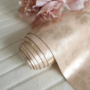 Кожзам морозный узор розовое золото 30 х 70 см