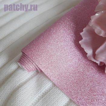 Глиттерная ткань розовая