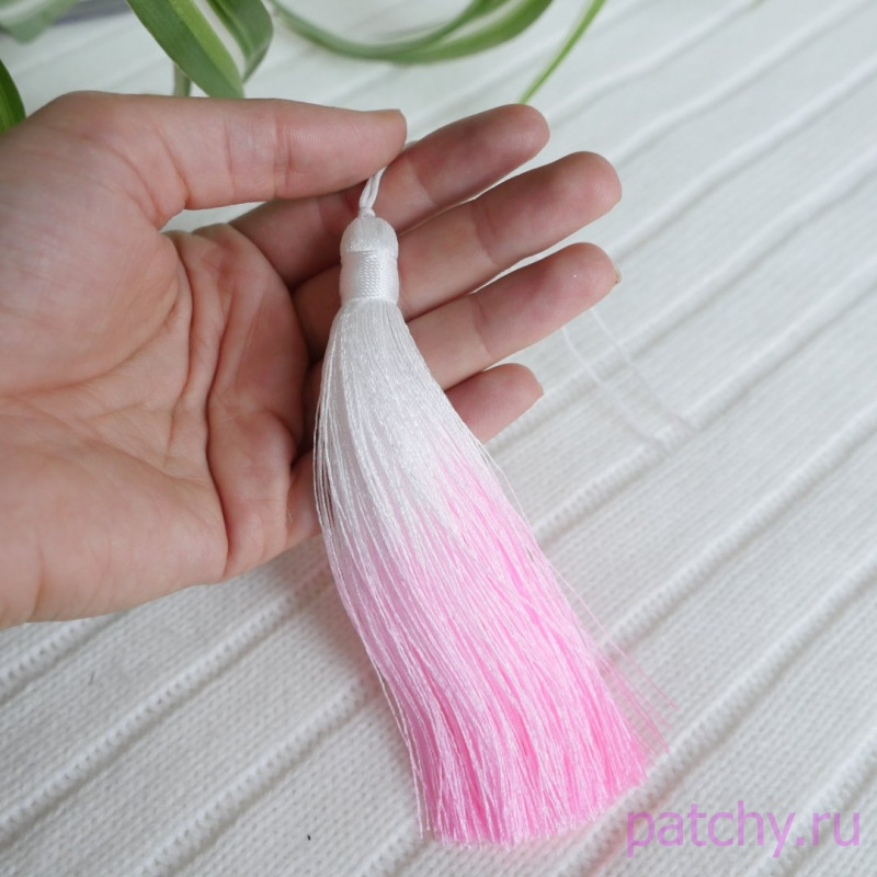 Шелковая кисточка градиент Бело-нежно-розовый