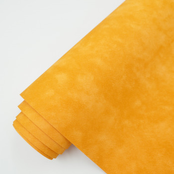 Переплетный кожзам "Нубук" мраморный оранжевый 30 х 70 см