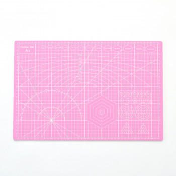 Коврик (мат) для резки А3, двусторонний, самовосстанавливающийся, 3-слойный, розовый