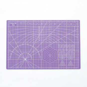 Коврик (мат) для резки А3, двусторонний, самовосстанавливающийся, 3-слойный, фиолетовый