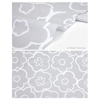 Ткань Dailyllike хлопок 431 Blossom  flowery gray 45 х 80 см